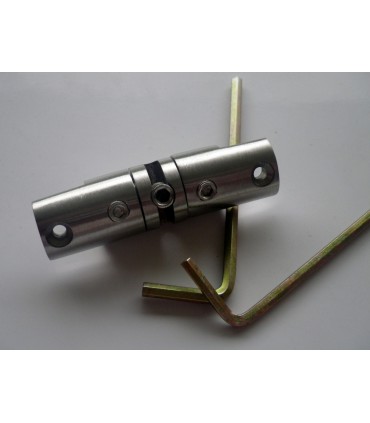 Support double pivotant en inox pour étagère en bois