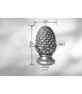 Tête de départ de rampe a visser ht 150 mm Tête de départ de rampe a visser ht 150 mm