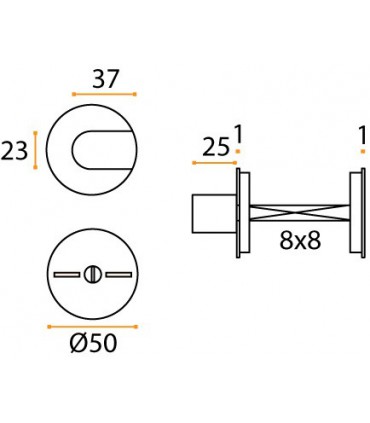 Rosace a condamnation à encastrée avec voyant