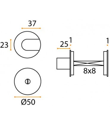 Rosace a condamnation à encastrée sans voyant
