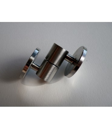 Charnière pour porte de vitrine en verre fixation par collage UV