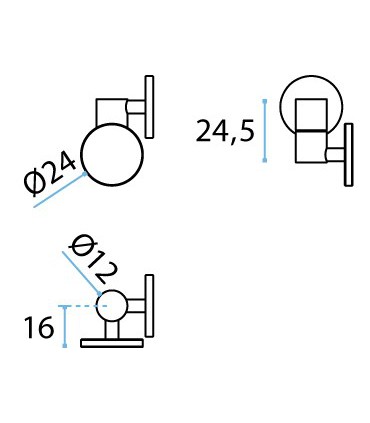 Charnière pour porte de vitrine en verre fixation par collage UV