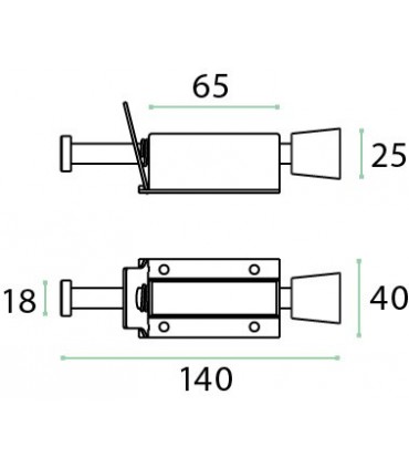 Bloc porte inox hauteur 140 mm