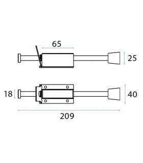 Bloc porte inox hauteur 209 mm Bloc porte inox hauteur 209 mm