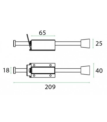 Bloc porte inox hauteur 209 mm