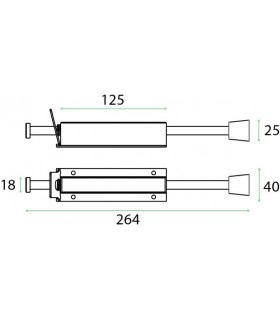 Bloc porte inox hauteur 264 mm Bloc porte inox hauteur 264 mm