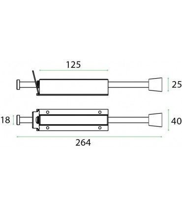 Bloc porte inox hauteur 264 mm