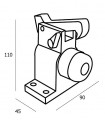 Butée inox pour porte lourde avec blocage Butée inox pour porte lourde avec blocage