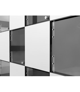 Charnière verticale en inox pour porte de vitrine en verre Charnière verticale en inox pour porte de vitrine en verre