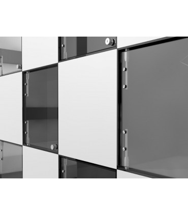 Charnière verticale en inox pour porte de vitrine en verre