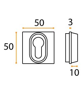 Rosace pour cylindre Européen à encastrée  