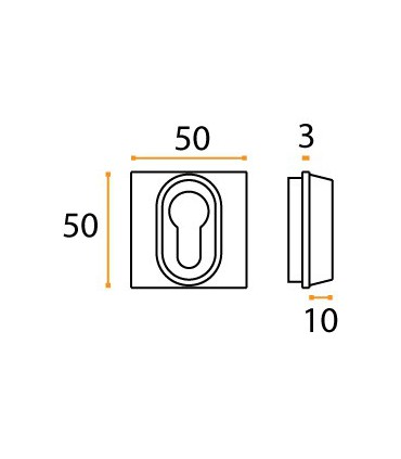 Rosace pour cylindre Européen à encastrée  