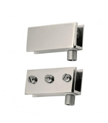 Set de 2 Charnières pince pivot pour porte de vitrine en verre