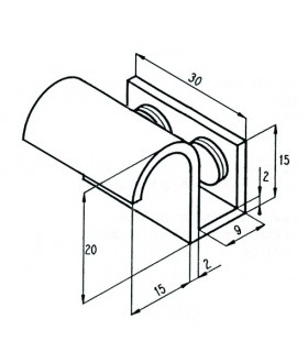 Poignée tirette large pour porte de vitrine en verre 