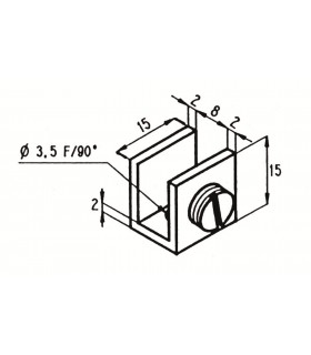 Pince fixe pour vitrine en verre Pince fixe pour vitrine en verre