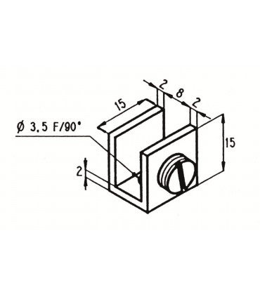 Pince fixe pour vitrine en verre