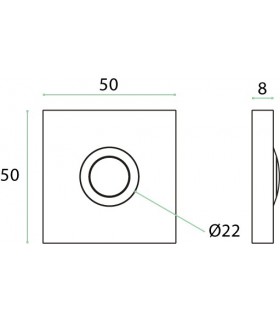Bouton de sonnette carré en inox brossé Bouton de sonnette carré en inox brossé