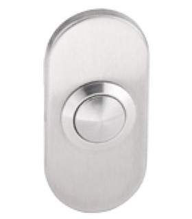 Bouton de sonnette oblong en inox brossé Bouton de sonnette oblong en inox brossé