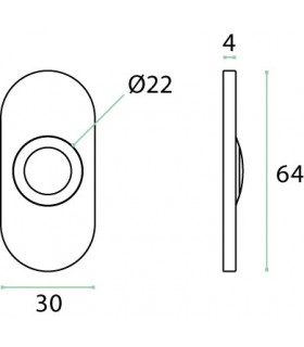 Bouton de sonnette oblong en inox brossé Bouton de sonnette oblong en inox brossé