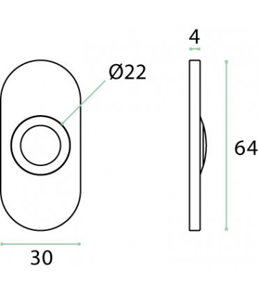 Bouton de sonnette oblong en inox brossé