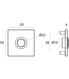 Bouton de sonnette carré en inox brossé Bouton de sonnette carré en inox brossé