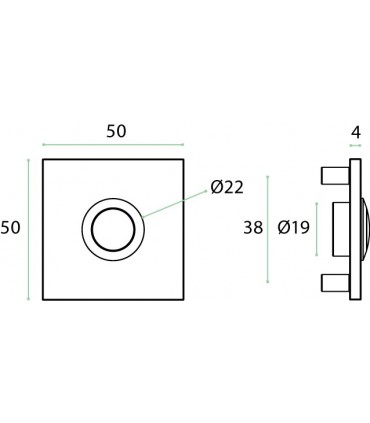 Bouton de sonnette carré en inox brossé