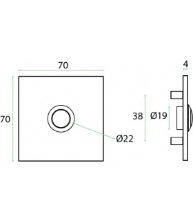 Bouton de sonnette carré en inox brossé Bouton de sonnette carré en inox brossé