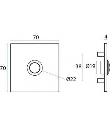 Bouton de sonnette carré en inox brossé
