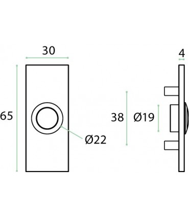 Bouton de sonnette rectangulaire en inox brossé