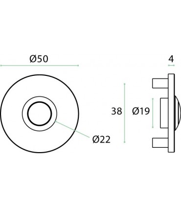 Bouton de sonnette rond en inox brossé