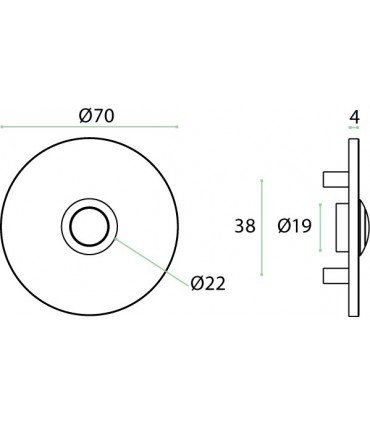 d96 Ø 70 mm bossage distance 55 mm Sonnette Palpeur Réservoir acier inoxydable