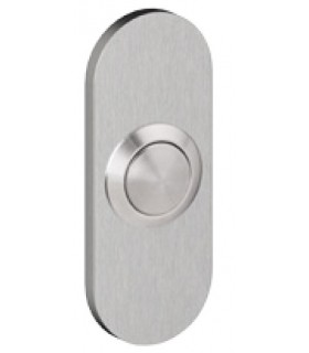 Bouton de sonnette oblong en inox brossé Bouton de sonnette oblong en inox brossé