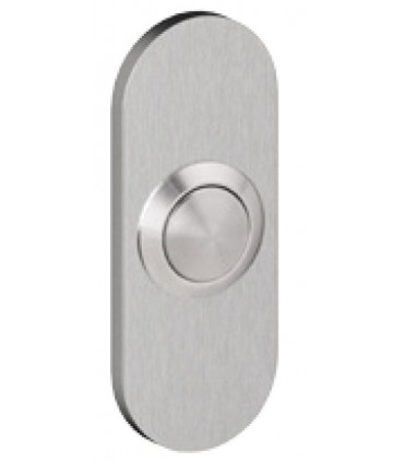 Bouton de sonnette oblong en inox brossé