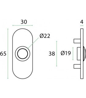 Bouton de sonnette oblong en inox brossé Bouton de sonnette oblong en inox brossé