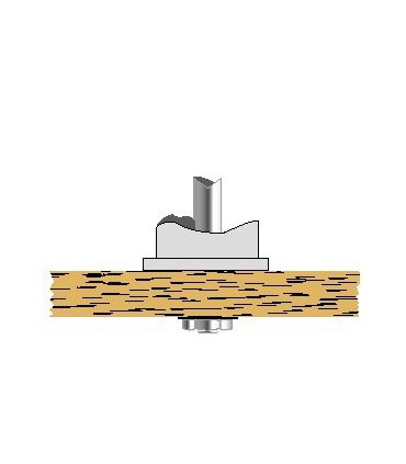 Fixation traversante sur plateau bois