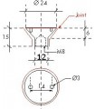 Cabochon fraisé technique