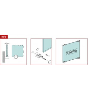 Fixation pour miroir et signalétique série Rondo