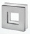 Poignée inox carré 60 mm à coller sur porte coulissante en verre