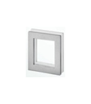 Poignée inox 90 mm à coller sur porte coulissante en verre