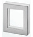 Poignée inox carré 90 mm à coller sur porte coulissante en verre