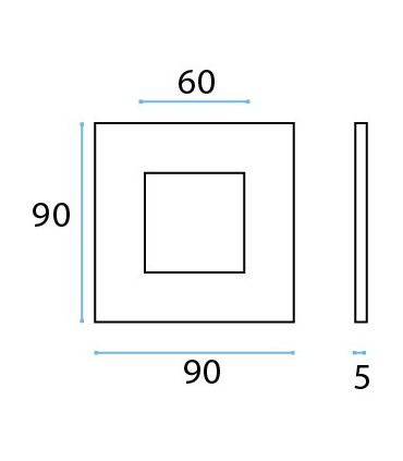 Poignée inox 90 mm à coller sur porte coulissante en verre