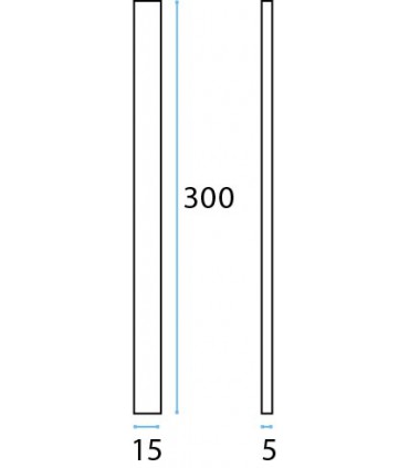 Poignée inox 300 mm à coller sur porte coulissante en verre