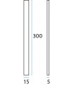 Poignée inox 300 mm à coller sur porte coulissante en verre Poignée inox 300 mm à coller sur porte coulissante en verre