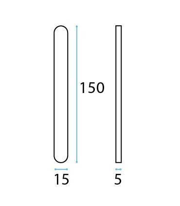Poignée inox 150 mm à coller sur porte coulissante en verre