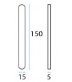 Poignée inox 150 mm à coller sur porte coulissante en verre Poignée inox 150 mm à coller sur porte coulissante en verre