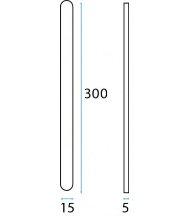 Poignée inox 300 mm à coller sur porte coulissante en verre