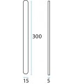 Poignée inox 300 mm à coller sur porte coulissante en verre Poignée inox 300 mm à coller sur porte coulissante en verre