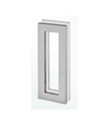 Poignée inox 150 mm à coller sur porte coulissante en verre