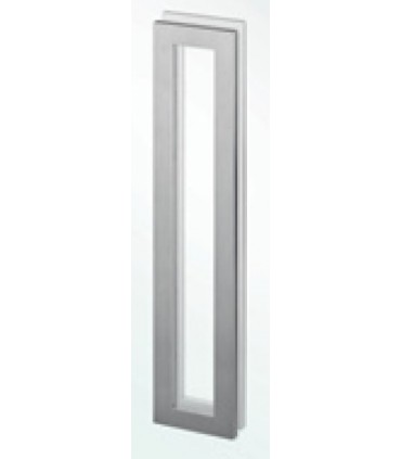 Poignée inox 300 mm à coller sur porte coulissante en verre
