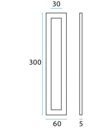 Poignée inox 300 mm à coller sur porte coulissante en verre